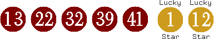 13 22 32 39 41 (01 12)