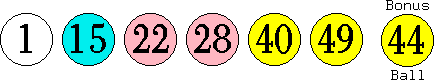 01 15 22 28 40 49 (44)