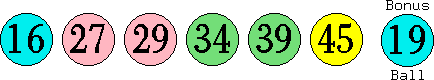 16 27 29 34 39 45 (19)