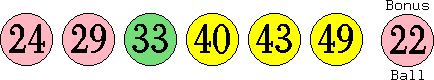24 29 33 40 43 49 (22)