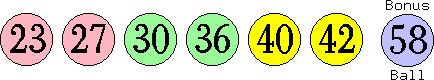 23 27 30 36 40 42 (58)