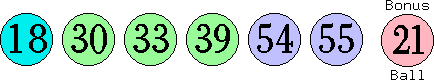 18 30 33 39 54 55 (21)