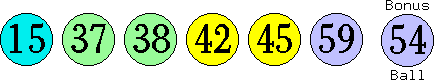15 37 38 42 45 59 (54)