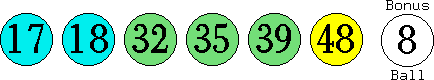17 18 32 35 39 48 (08)