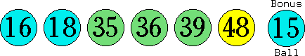 16 18 35 36 39 48 (15)