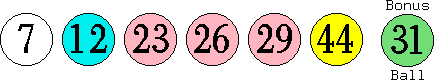 07 12 23 26 29 44 (31)